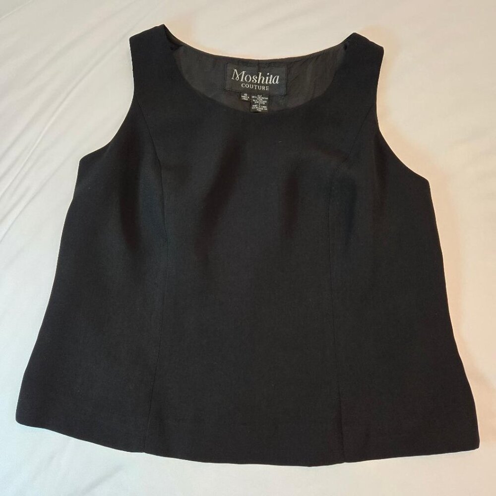 MOSCHITA Couture Women's  Sleeveless Shell Blouse Sz: 10 Black